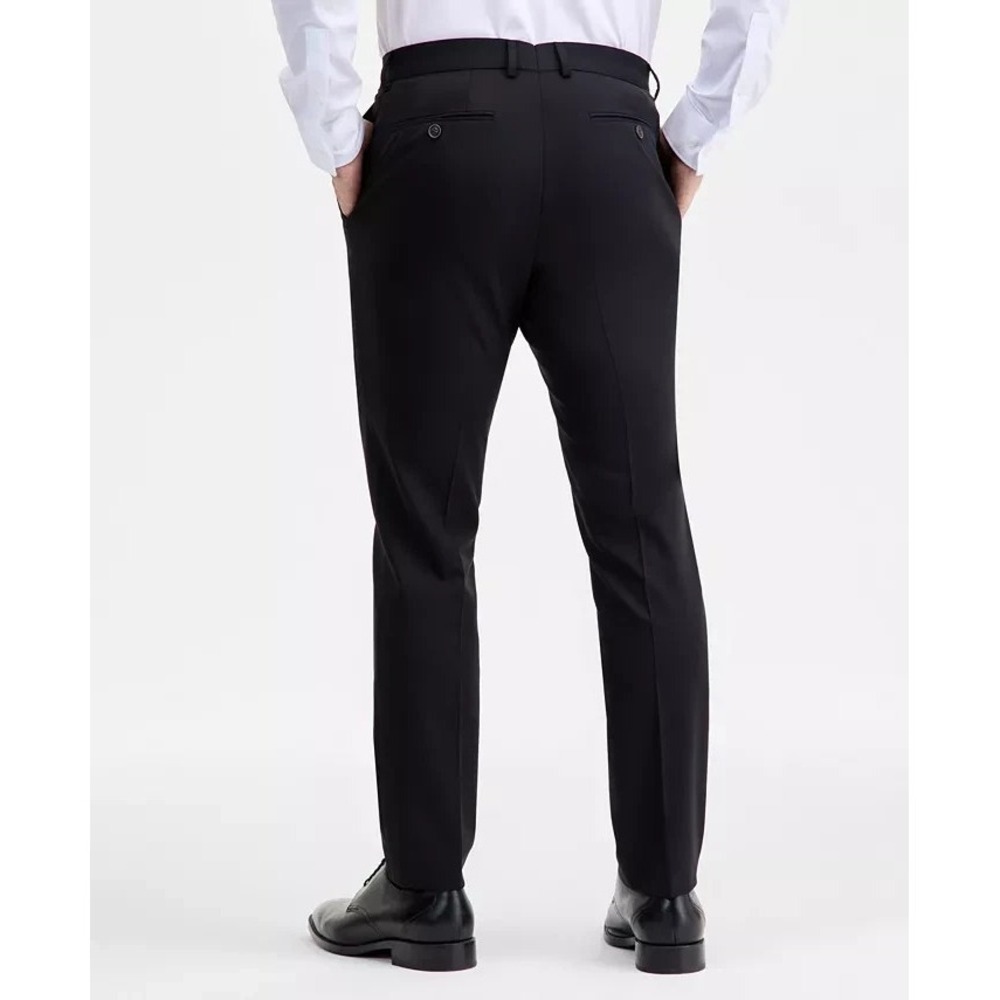 Ted Baker Mens Modern‎ fit Dress Pants Wool 38W 30L Black Solid Stretch